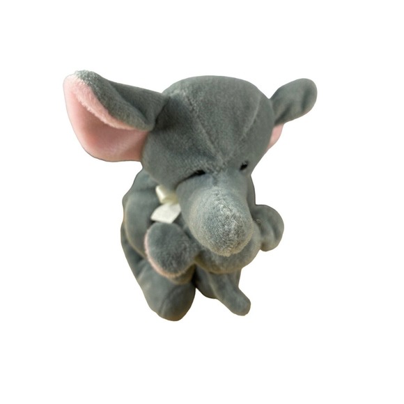 Kids Preferred Cuddle Beans 1997 plush 7" Beanbag Elephant And Baby Gray Vintage - Picture 8 of 10